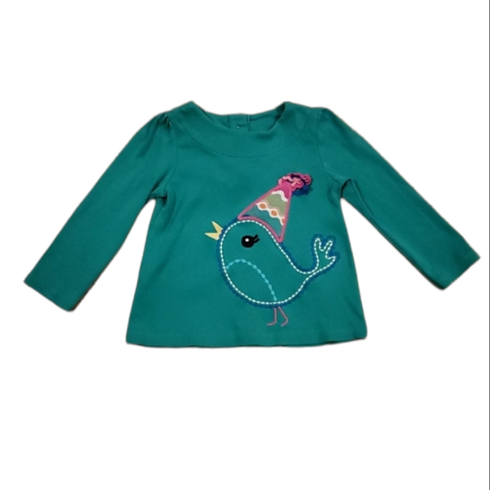 Gymboree Green Patridge Bird Birthday Hat Shirt